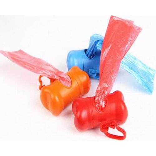 1 PCS Plastic Dog Bone Poop Dog Pet Waste Bag Storage Pick Up Hook Holder Color Random