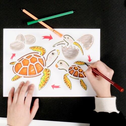1pc Puzzle Stencils Growth Cycle Hand Copy Newspaper DIY Scrapbooking Coloring Embossing Lazy Painting Template Making Reusable