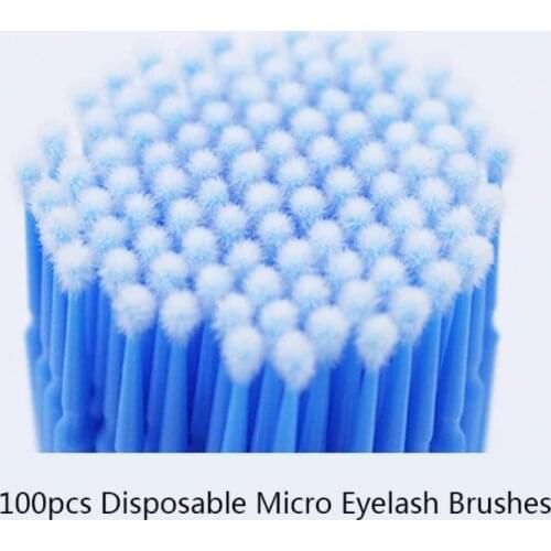 100pcs Durable Micro Disposable Eyelash Extension Makeup Brushes Individual Applicators Mascara Removing Tools Cotton Swab