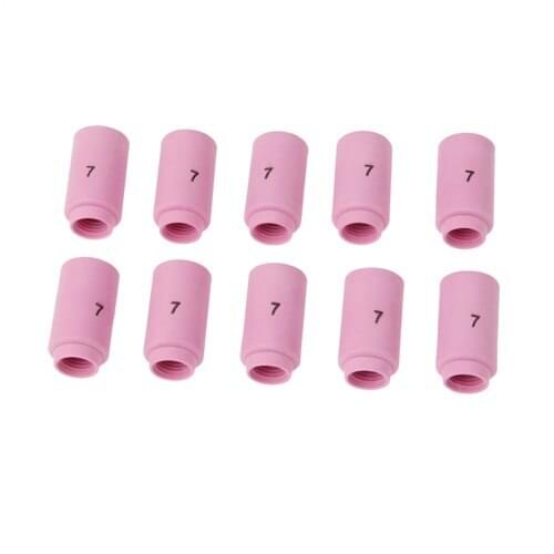 10pk TIG 13N11 (#7) Ceramic Cups Alumina Ceramic Shield Cup Fit for TIG Welding Torch SR PTA DB WP 9 20 25 Gas Lens Nozzle Cup