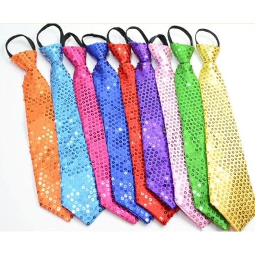 DKBLINGS 12pcs Women/men/children sequins neck tie hip hop neck tie street dance performance accessorieas