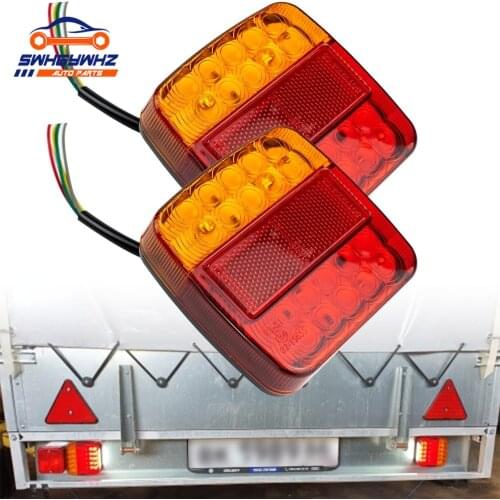 12LED Submersible Trailer Lights Stop Tail Turn Signal Lights License Number Plate for Boat Trailer Truck RV Lighting Upgrade