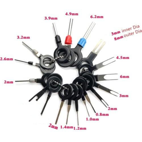 18pcs/set Car Terminal Removal Kit Wiring Crimp Connector Pin Extractor Puller Terminal Repair Hand Disassemble Tools