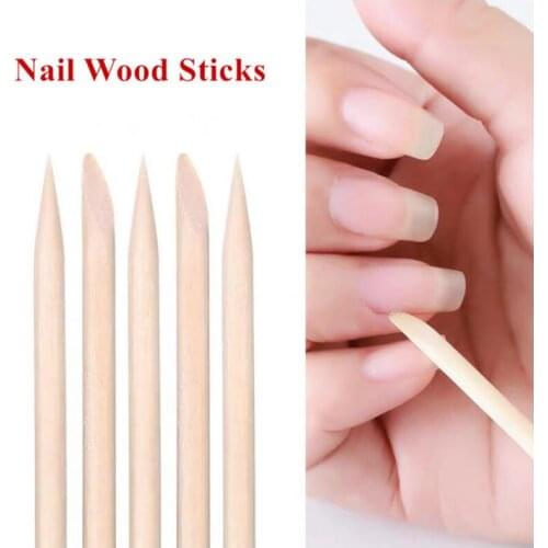 20pcs Nail Art Orange Sticks Wood Cuticle Pusher Cuticle Remover for Manicures Nail Tools