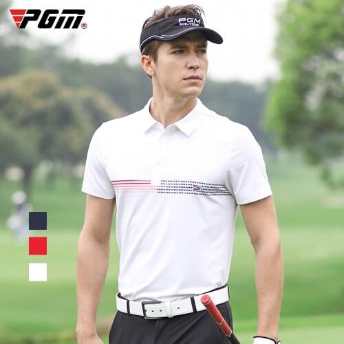 2020 PGM golf apparel Mens short-sleeved t-shirt quick-drying Breathable summer mens clothing Sporty Golf Shirt
