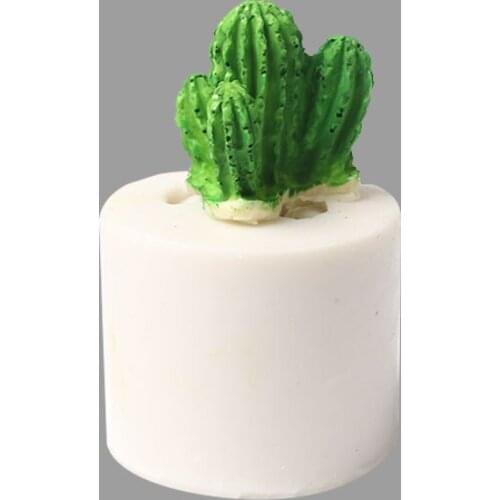 3D Cactus Shape Silicone Mold Succulent Planter Potted Silicone Mold Handmade DIY Craft for Jewelry Making Decoration