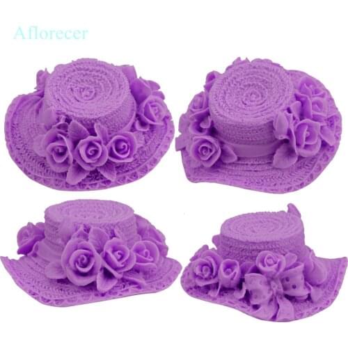 3D straw hat Shape Soap Silicone Mold cake mold DIY silicone fondant Cake Mold baking tool hat soap mold