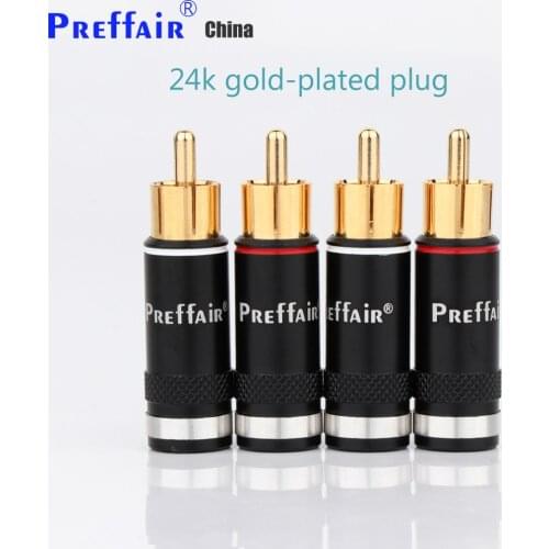 4pcs High Performance R1764 24K Gold Plated RCA Connector Audiophile Plug Audio Phono RCA plug for Hifi Audio cable