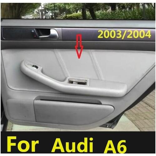 4PCS Microfiber Front / Rear Door Panel Leather Cover Protective Trim For Audi A6 2003 2004 with Mount Fittings decoration