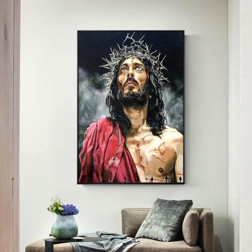 Abstract Jesus Portrait Canvas Paintings Posters And Prints Wall Pictures Cuadros For Living Room Wall Decoration