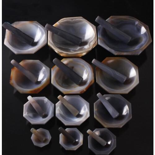 Agate mortar High grade Agate e mortar and pestle Natural certified Products with agate stick free shipping