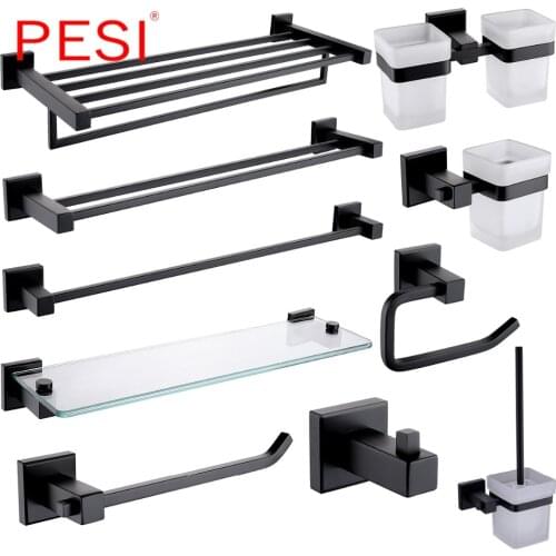 Bathroom Accessories Luxury Towel Ring Rack Bar Paper Tissue Holder Shelf Hardware Set Robe Coat Hook, 304 Stainless Steel