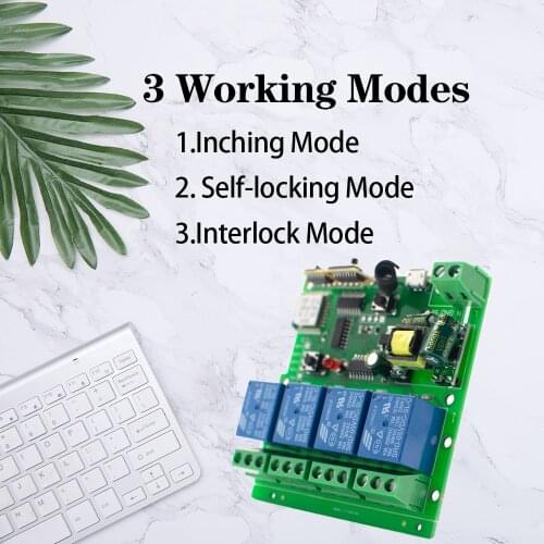 DC 7V-32V 85V-250V 4CH Smart WiFi Switch Relay Module Receiver Smart Home EWeLinK APP Wireless Remote Switch Home Automation