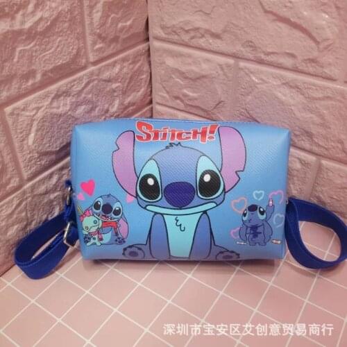 Disney Childrens Stitch PU Crossbody Bag Large-capacity Three-dimensional Aisha Princess Multi-purpose Storage Bag