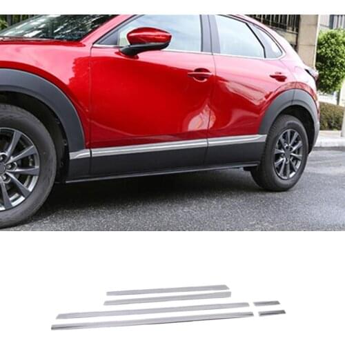 For Mazda CX-30 CX30 2020 2021 Car Styling Sticker Cover Side Door Trim Strip Molding Stream Panel Bumper Moulding 6pcs