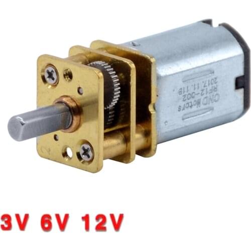 3V 6V 12V DC N20 Mini Micro Metal Gear Motor with Gearwheel DC Motors 15 30 50RPM 100 200RPM 300 500 1000 RPM