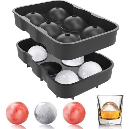 2/4/6 Spheres Ice Ball Maker Mold Food Grade Silicone Ice Cream Mold Easy Release Ice Cube Tray for Cocktails Whiskey Cold Drink
