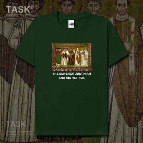 Personality fashion oil painting mens t-shirt Maximianus Of Ravenna retro print Short sleeve clothes cotton summer casual tops