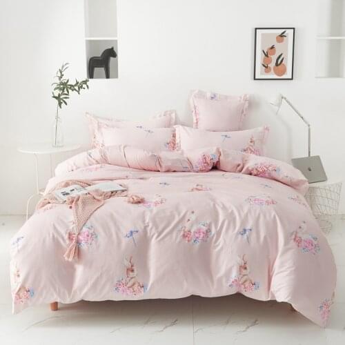 100% cotton Bedding set flowers pattern Duvet cover rubber fitted sheet Bed Sheet/Linen Pillowcases 4pcs twin queen king bed set