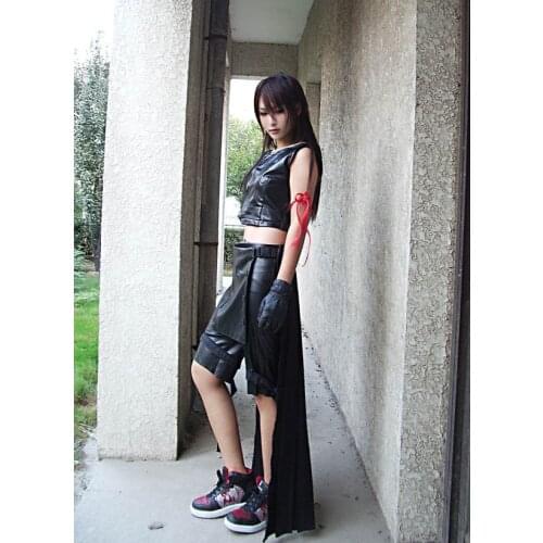 FINAL FANTASY 7 AC Tifa Lockhart Cosplay Costume Custom Any Size costume and wigs