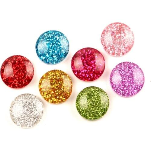 50Pcs 14mm Mixed Round Resin Cabochon Flatback Decoration Crafts Embellishments For Scrapbooking Diy Accessories