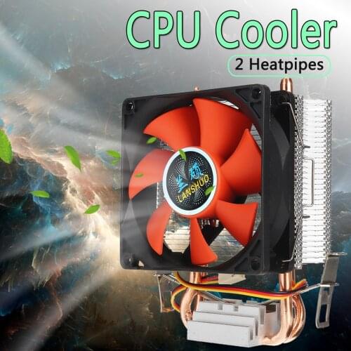 8cm Mini CPU Cooler 2 Heatpipes PC CPU Cooler Heatsink Computer Cooling Fan for LGA 775/1155/1156 AMD AM2 AMD3 Free Shipping