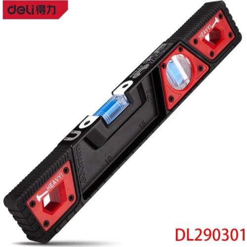 Deli DL290301 Die-Cast Aluminum Spirit Level Ruler Length: 300mm Aluminum Alloy Measuring Tools Three Measurement Methods