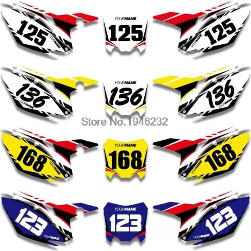 Custom Number Plate Backgrounds Graphics Sticker & Decals Kit For HONDA CRF450R CRF450 2013 2014 2015 2016 CRF 450 450R