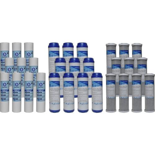 Water Replacement Pre-Filter SET 3 Stage Whole House Water Filter PP Sediment Carbon Filter Cartridge Reverse Osmosis X10 SET