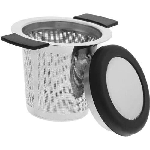 Stainless Steel Tea Infusers Basket Fine Mesh Tea Strainer Lid Tea and Coffee Filters with 2 Handles Reusable