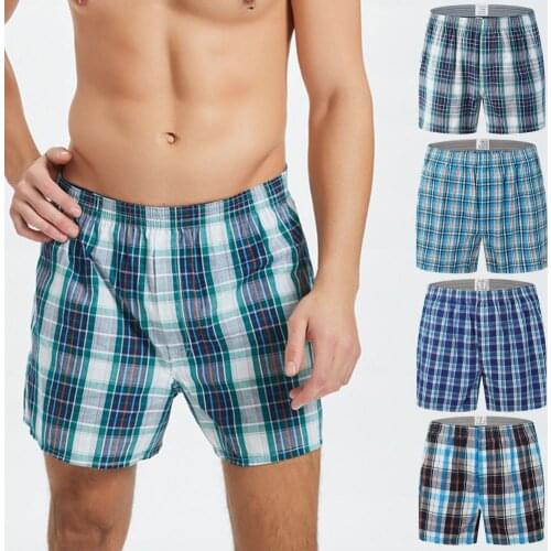 Newest Men Fashion Underpants Soft Stretchy Cotton Blended Loose Elastic Men Panties for Home Plus Size 4XL