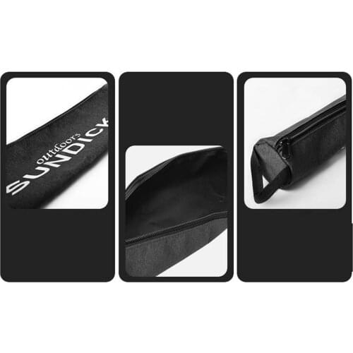 Outdoor Camping Tent Pegs Nails Storage Bag Hammer Pouch Zipper Stuff Sack Black 35.5x8cm