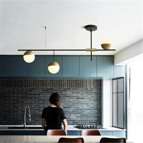 Postmodern loing bar living room pendant light creative villa restaurant glass ball hanging light fixtures