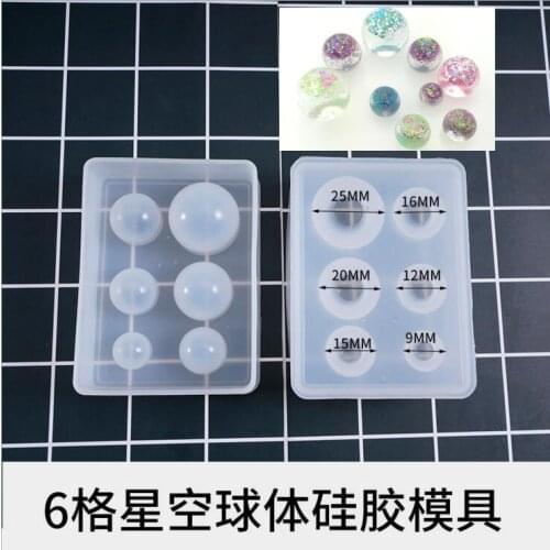 Transparent Silicone Mould Resin Decorative Craft DIY 6 different sizes universe ball shpe Type epoxy resin molds for jewelry