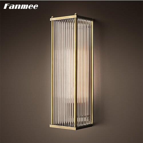 Vintage Clear Crystal Wall Lamp Art Deco Living Room Bedroom LED Modern Brass Wall Sconce Light H50cm Indoor Corridor Bathroom