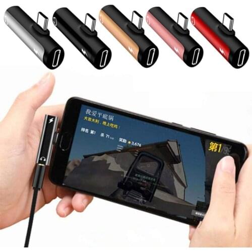 2 In 1 USB C Splitter Type C Male To Dual Type C Female Headphone Charger Adapter Splitter Converter For Xiaomi 6 Huawei P10
