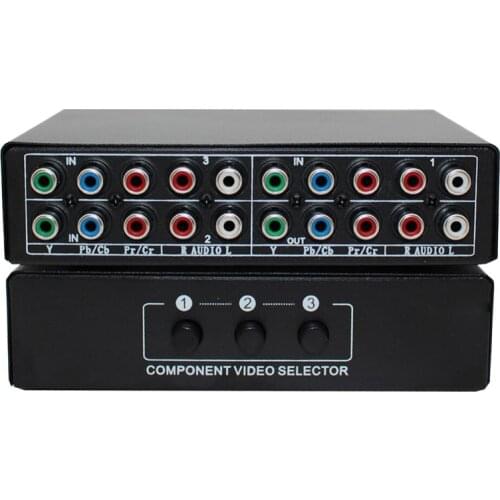 RGB component Switch selector 5 RCA 3-way ypbpr cable component switch AV switcher for PS2 Wii xbox DVD player TV