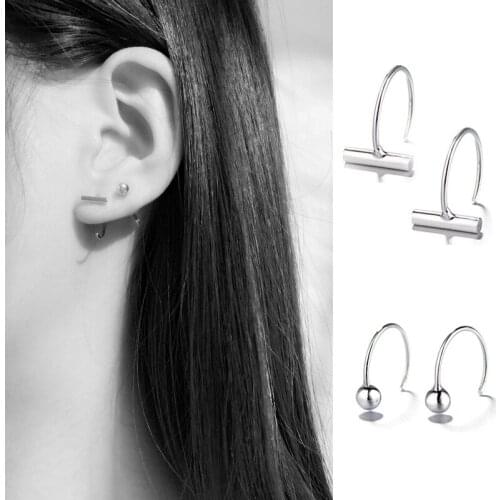 925 Sterling Silver Stud Earrings For Women Prevent Allergy Accessories pendientes pendientes plata de ley 925 mujer eh1330