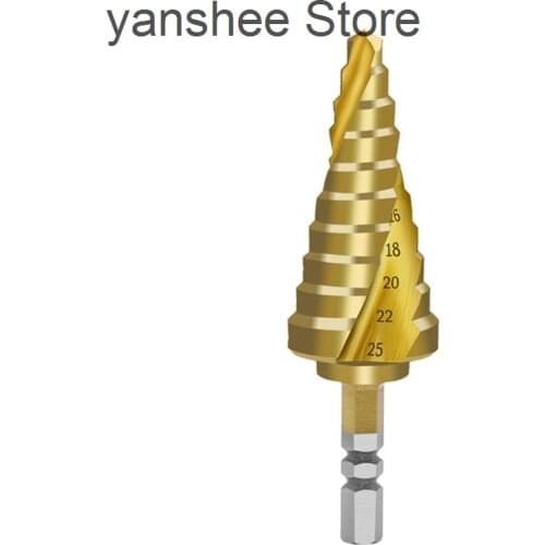 6-25mm tower taper hole stepped spiral rod hexagonal high speed stee l coated titaniu m sharp edge metal drill