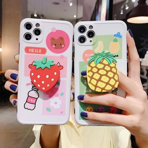 Ins Creativity Silicone Cute Fruit Phone Case For iphone 11 Pro Max XR X XS Max SE 6 7 8 Plus Back Cover Soft Couple Phone Cases