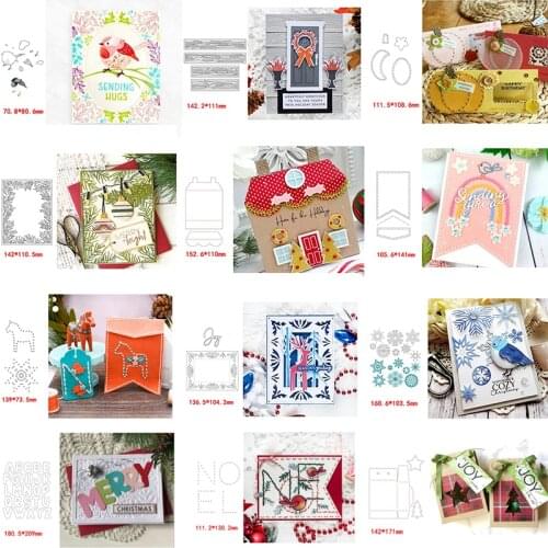 Foldable House Bag Alphabet Word Bird Horse Texture Metal Cutting Dies For New DIY Scrapbooking Album New Craft Embossing Cards