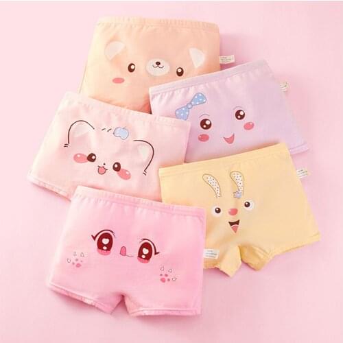 Girls Panties Kids Cotton Underwear Childrens Briefs Cartoon Short 5pcs/Lot