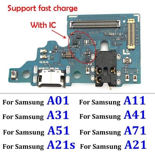 USB Charging Port Charger Board Flex For Samsung A51 A11 A01 A21s A31 A41 A71 A21 A70s A10s A20s A30s A50s Charging Connector