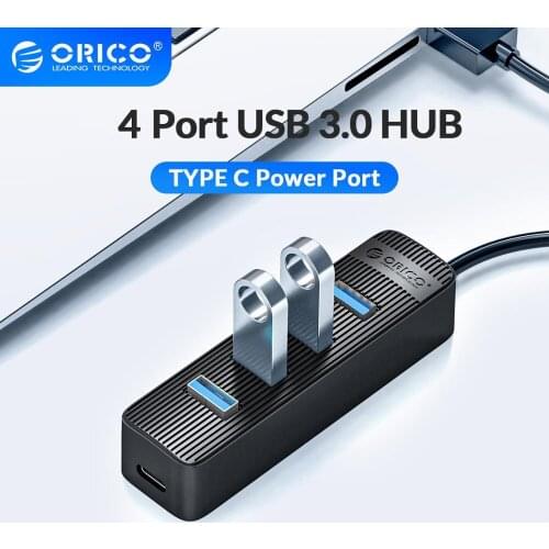 ORICO TWU3 4 Port USB 3.0 HUB With Type C Power Supply Port PC Laptop Computer Accessories ABS USB Splitter USB3.0 OTG Adapter