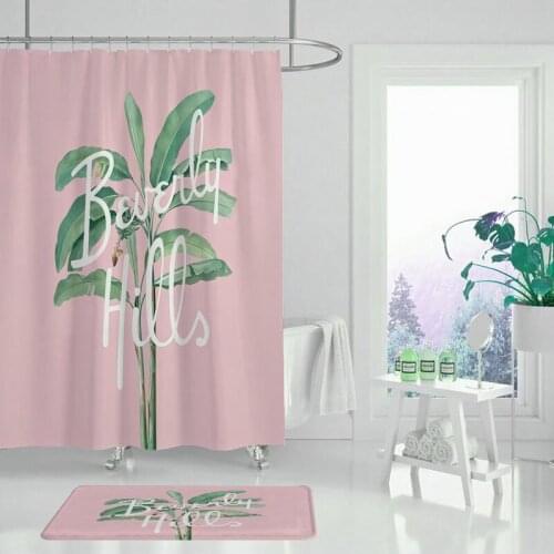 Plant Series Shower Curtain Bathroom Waterproof Polyester Shower Curtain Flower Print Curtains for bathroom shower With Hooks