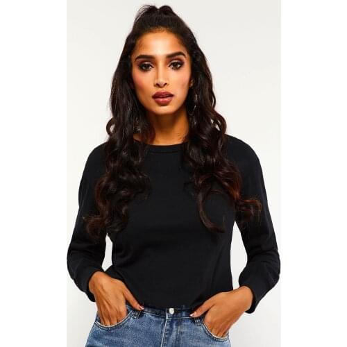 Women Long Sleeve T-shirt Goth Solid Black Simple Streetwear Basic Top Spring Autumn Fashion Hot Fitness Thin Casual Sweatshirt