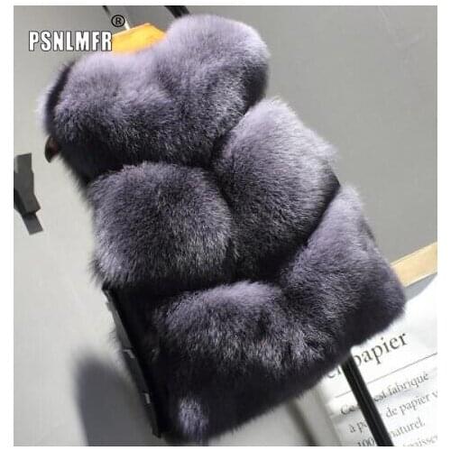 England Style Oblique Short Real Fox Fur Vest Perfectly Fit Lovely Vintage Winter Jacket Ladies New Fashion Luxury Warm Fur Coat