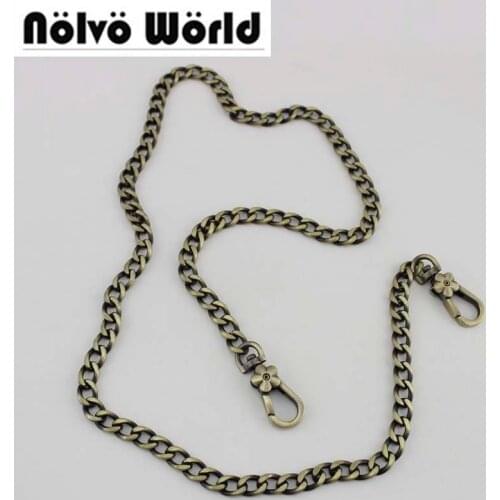 1 piece 9mm wide 40cm - 140cm antique brass tone chains shoulder strap swivel flower hook,new ladies bags purse chain long chain
