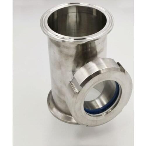 1pcs 3" x 3" x 2" Stainless Steel Sight Glass Union Tee SS304. Height 120mm