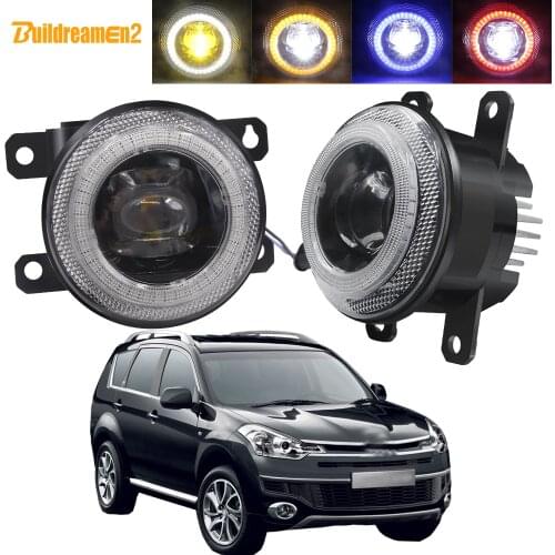 2 X Car LED Lens Fog Light Assembly Angel Eye Daytime Running Lamp DRL 30W 8000LM 12V Styling For Citroen C-Crosser 2007-2013